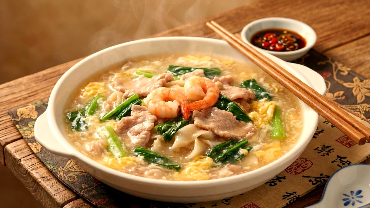 Wan tan hor at D Times Cafe Menglembu — local dishes from RM9 alongside the western menu
